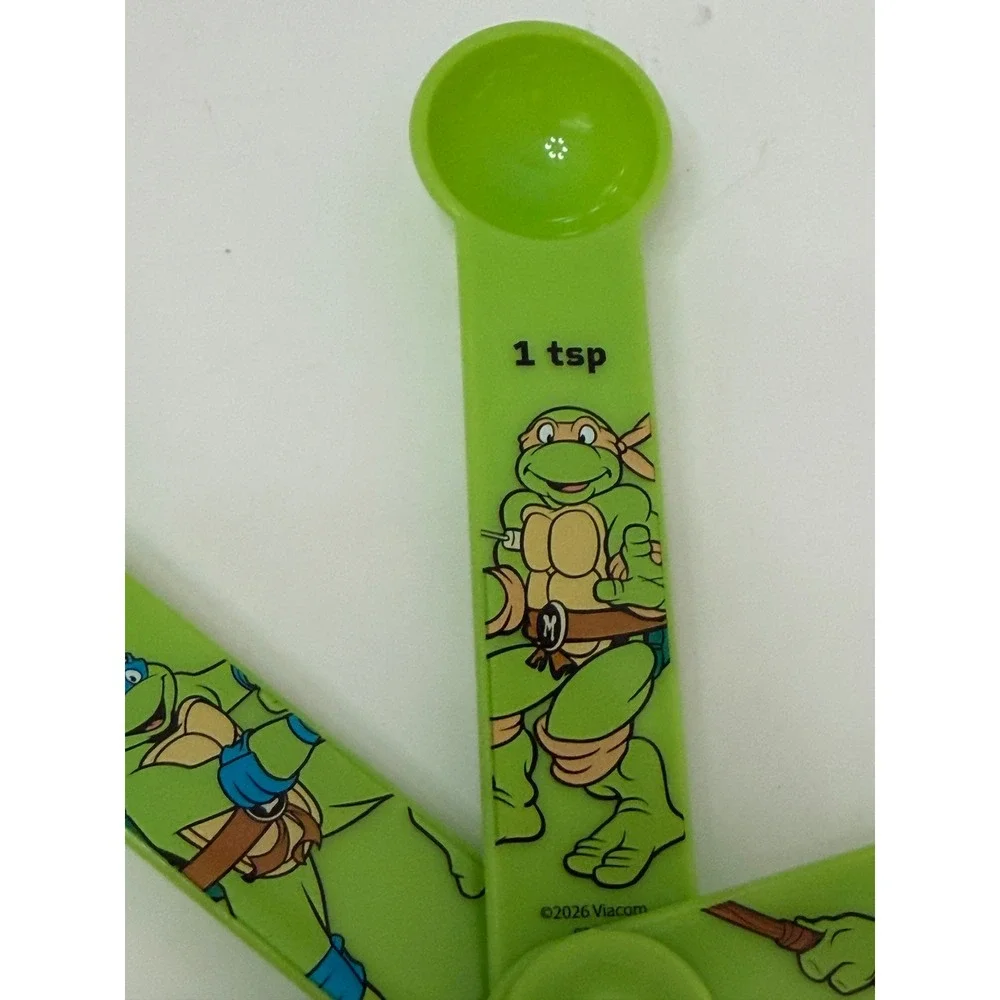 Nickelodeon Teenage Mutant Ninja Turtles Measuring Spoons 5pc Set Green TMNT New
